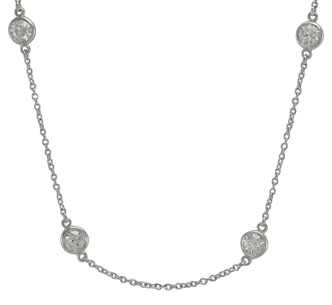 Tiffany and Co. Elsa Peretti Diamond Platinum Necklace at 1stDibs