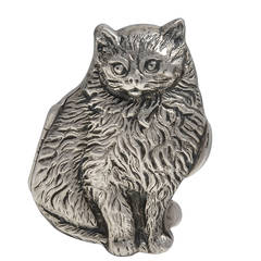 Vintage Cartier Sterling Silver Cat Pill Box