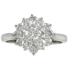 Vintage Tiffany & Co. Diamond Platinum Cluster Ring