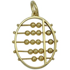 Vintage Large Gold Abacus Charm