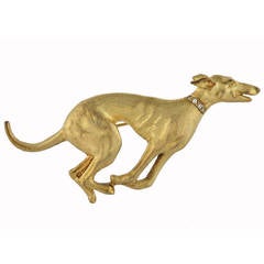 Antique Gold Greyhound Pin