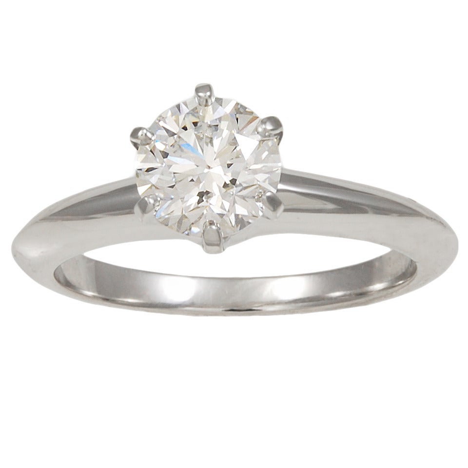  Tiffany  and Co Diamond Platinum Engagement  Ring  For Sale  