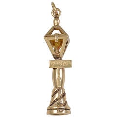 Vintage 57th Street and 5th Avenue Gold Street Light Charm