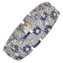 Kwiat Sapphire Diamond Platinum Bracelet 7