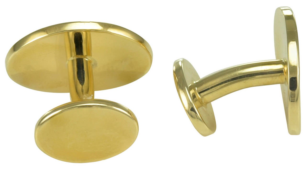 Tiffany & Co. Gold Cufflinks In Excellent Condition In New York, NY