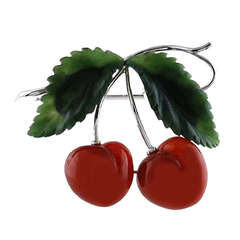 Vintage Cherry Brooch