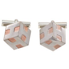 HERMES Cube Silver & Copper Cufflinks 10