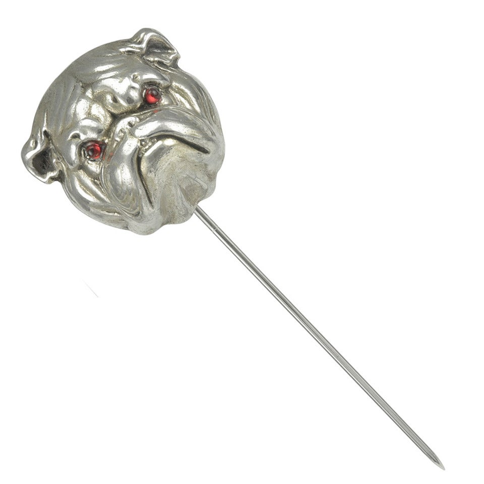 Bulldog Antique Sterling Stick Pin For Sale
