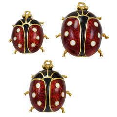 Ladybug Suite in Gold and Enamel