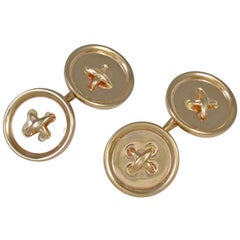 Tiffany & Co. Double-Sided Gold Button Cufflinks