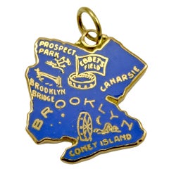 Rare Brooklyn Enamel Gold Figural Charm