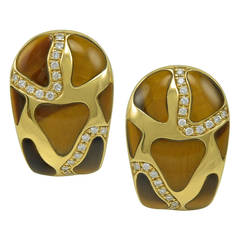 Giraffe Gold Tiger Eye Roberto Coin Earrings 11