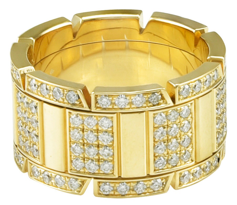 Cartier Tank Francaise Diamond Gold Band Ring