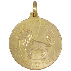 Vintage "Leo" Large Gold Pendant/Charm