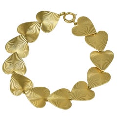 Gold Heart Link Bracelet