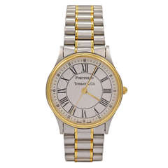 Tiffany & Co Stainless Steel and Yellow Gold Portfolio Wristwatch 2