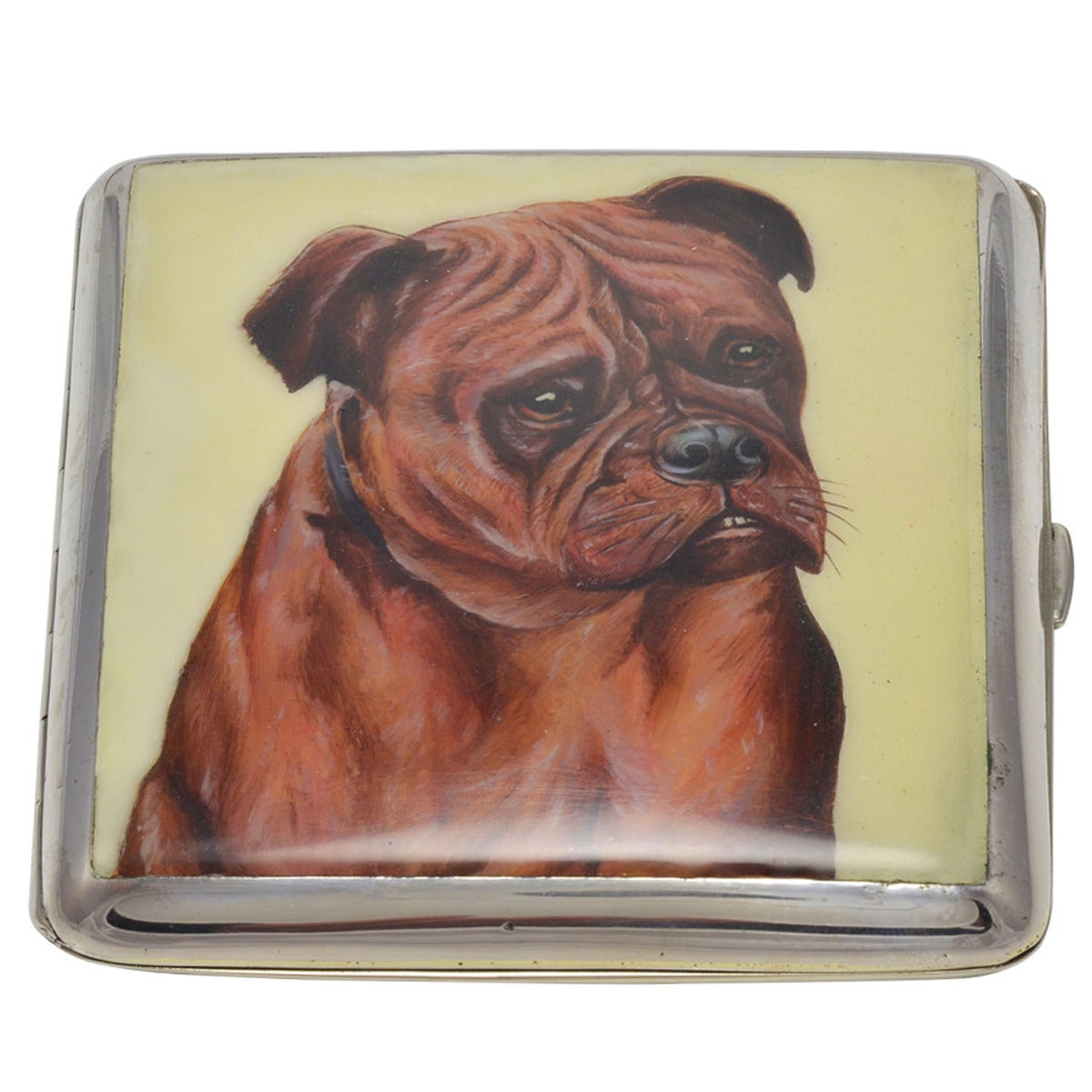 Mastiff Antique Enamel Alpacca Case