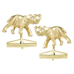 Diamond Gold Elephant Cufflinks