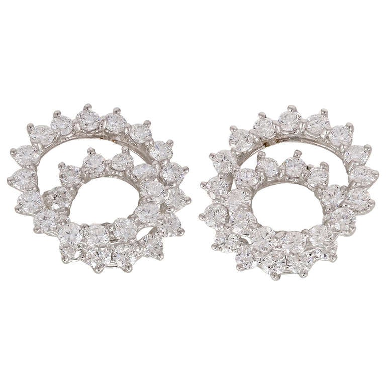 Tiffany and Co. Swirl Diamond Platinum Ear Clips at 1stDibs tiffany