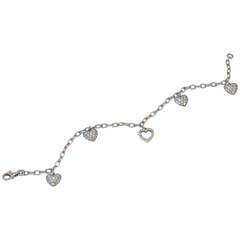 Tiffany & Co. Diamond Platinum Heart Bracelet 8