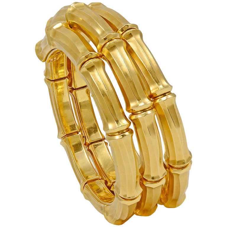 Cartier Gold Bamboo Bracelet at 1stDibs | cartier bamboo bracelet, bamboo  bracelet gold, bamboo gold bracelet