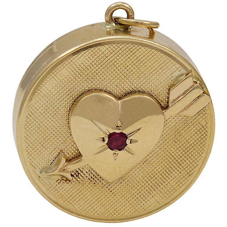 Music Box Charm with Heart and Arrow at 1stDibs
