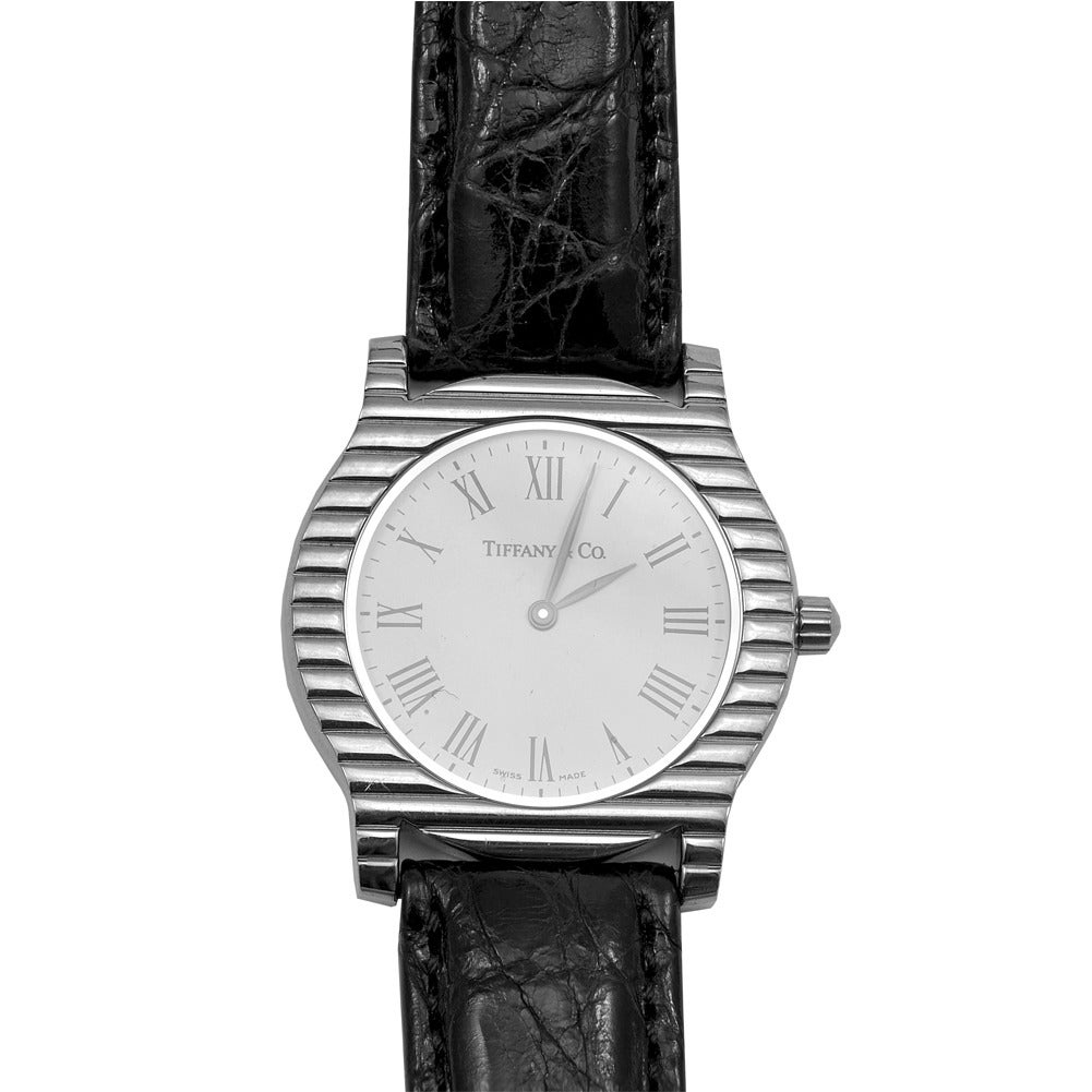 Tiffany & Co. White Gold Quartz Wristwatch For Sale