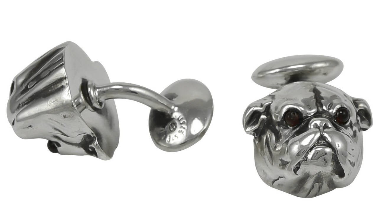 Bull Dog Sterling Cufflinks