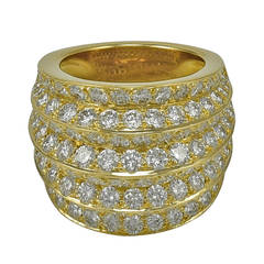 Van Cleef & Arpels "Seville" Eight Row Spectacular Diamond Gold Ring 9