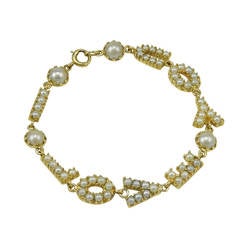 I Love You Pearl Gold Bracelet