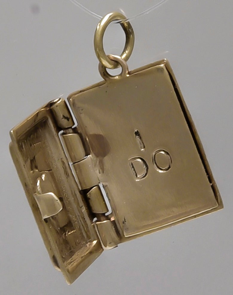 Heiratsurkunde Emaille Gold Charme Medaillon