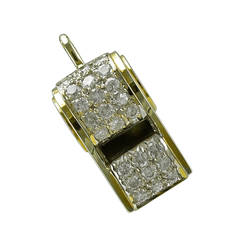 Diamond Gold Whistle Charm