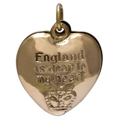 Vintage "England is Dear to My Heart" Gold Charm