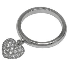 TIFFANY & CO "TAG" Diamond Heart Platinum Ring