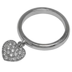 TIFFANY & CO "TAG" Diamond Heart Platinum Ring 10