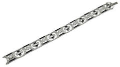 Exquisite French Art Deco Onyx Diamond Platinum Bracelet