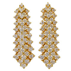 Diamond Gold Waterfall Earrings at 1stDibs
