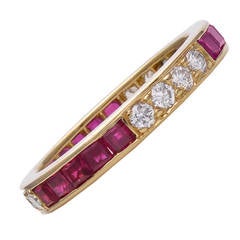 Tiffany & Co. Ruby Diamond Eternity Ring 11