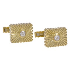 Vintage David Webb Diamond Gold Cufflinks