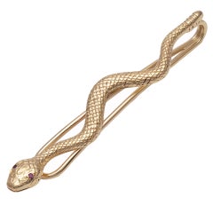 Antique Figural Ruby Gold Snake Money Clip