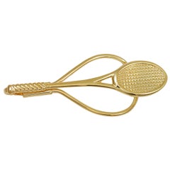 Vintage Tennis Racquet Gold Money Clip