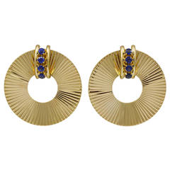Tiffany & Co. Vintage Sapphire Gold Earrings