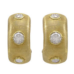 Buccellati Diamond Gold Hoop Earrings