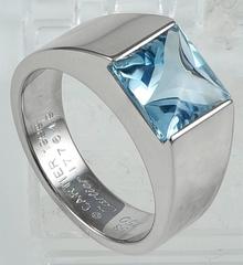 Cartier France Aquamarine Gold Tank Ring