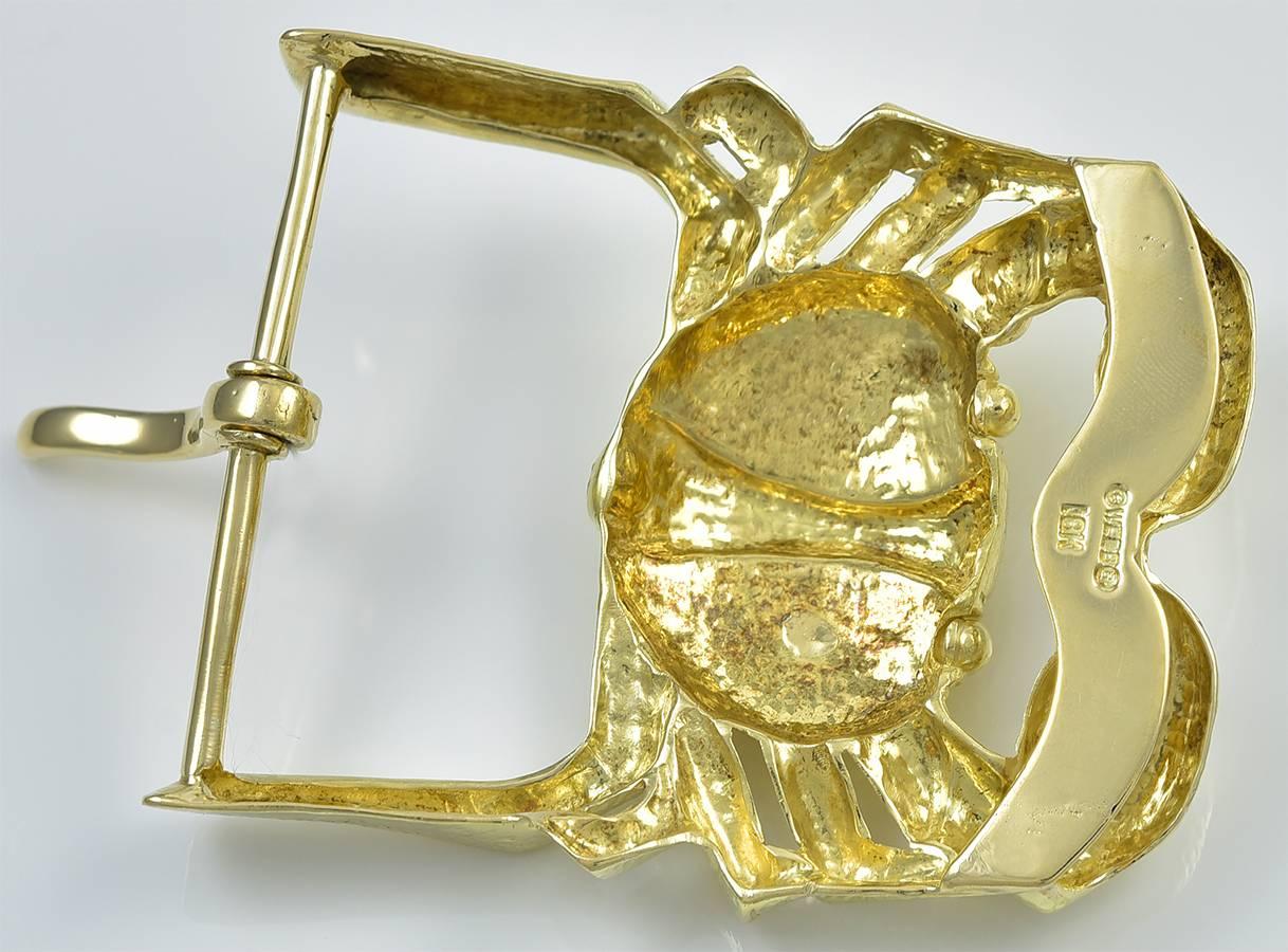 David Webb Gold Crab Belt Buckle In Excellent Condition In New York, NY