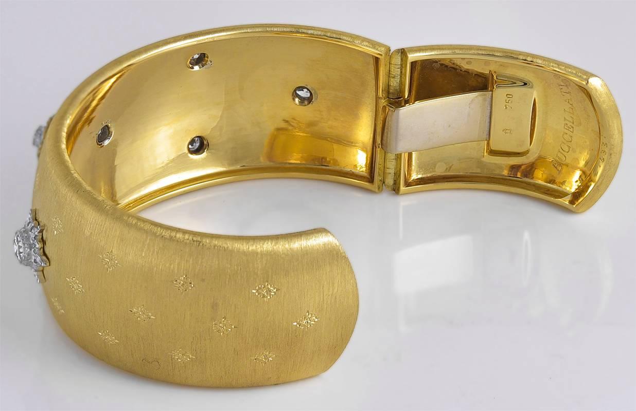 Buccellati Diamant Gold Manschettenarmband im Zustand „Hervorragend“ in New York, NY
