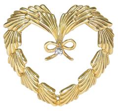 Cartier Diamond Gold Heart Pin