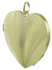 Large Heavy Gold Four-Picture Heart Locket