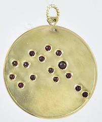 Spectacular Aquarius Large Gemset Gold Charm Pendant
