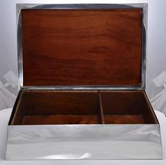 Grande boîte à cigares d'antiquités en argent sterling